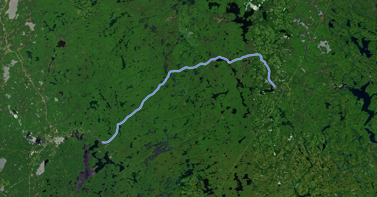 Маршрут Alqonquin Park cycling route на спутниковом снимке