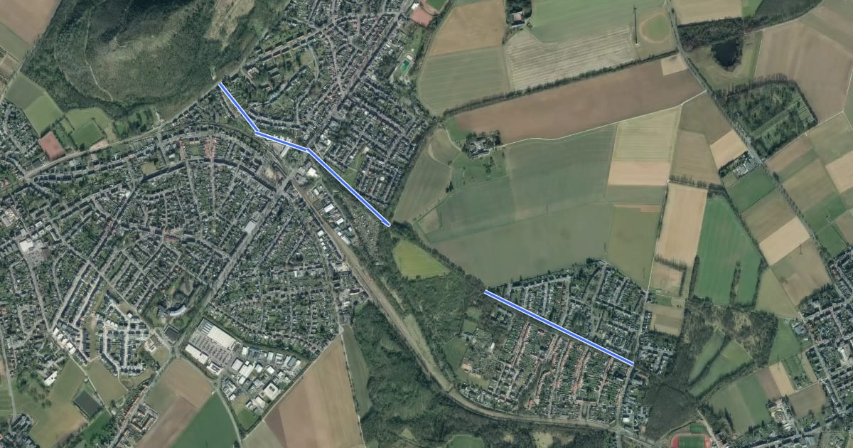 Маршрут Alsdorf (28) - Herzogenrath (29) на спутниковом снимке