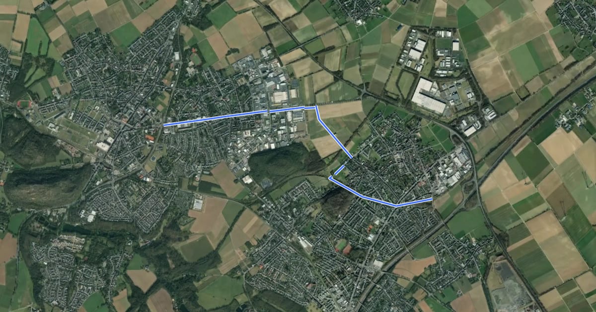Маршрут Alsdorf (61) - Alsdorf (64) на спутниковом снимке