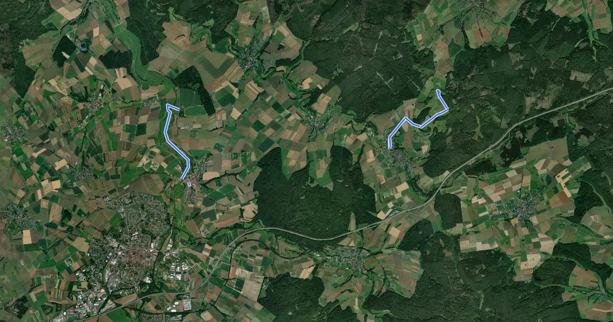 Маршрут Alsfeld A4 на спутниковом снимке