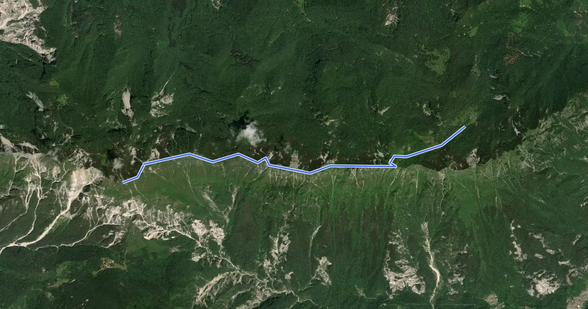 Маршрут Alta Via C.A.I. Gemona на спутниковом снимке