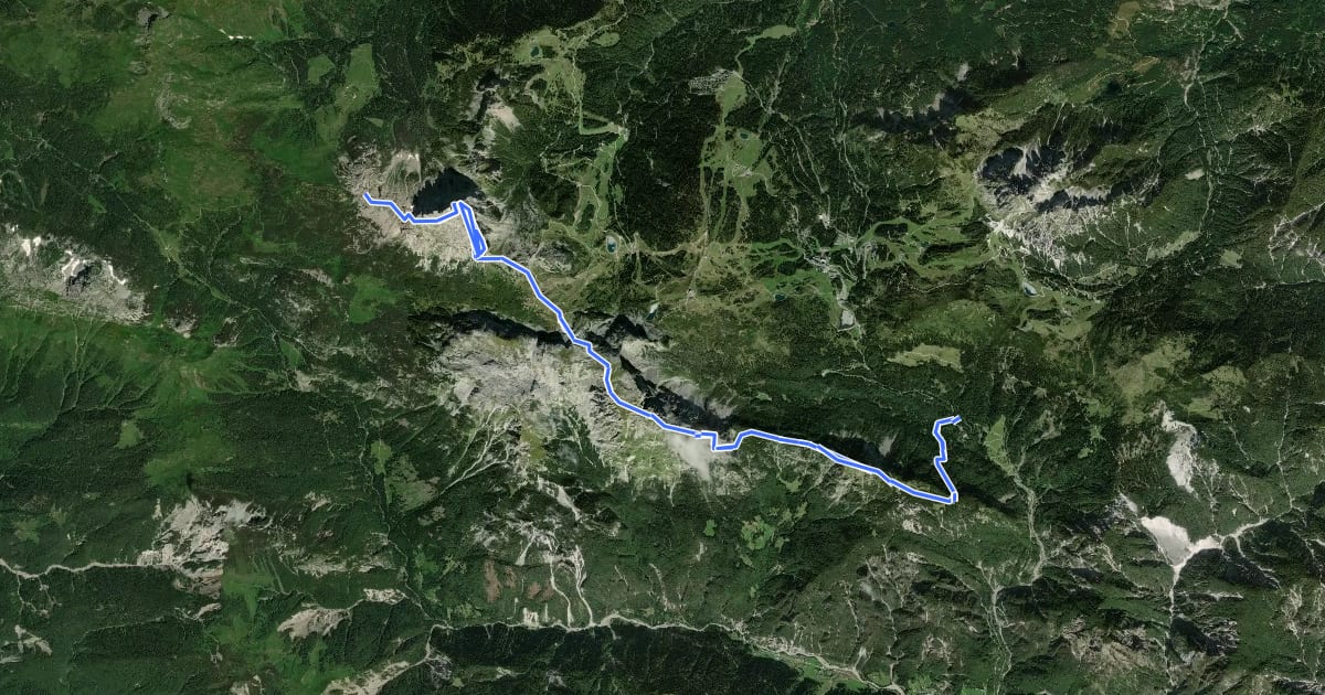 Маршрут Alta Via C.A.I. Pontebba на спутниковом снимке
