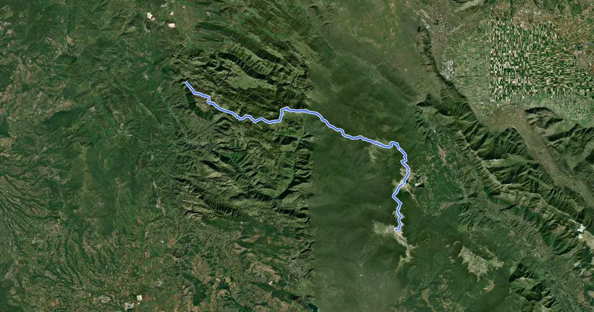 Маршрут Alta Via Cervara di Roma - Sella del Pozzotello на спутниковом снимке