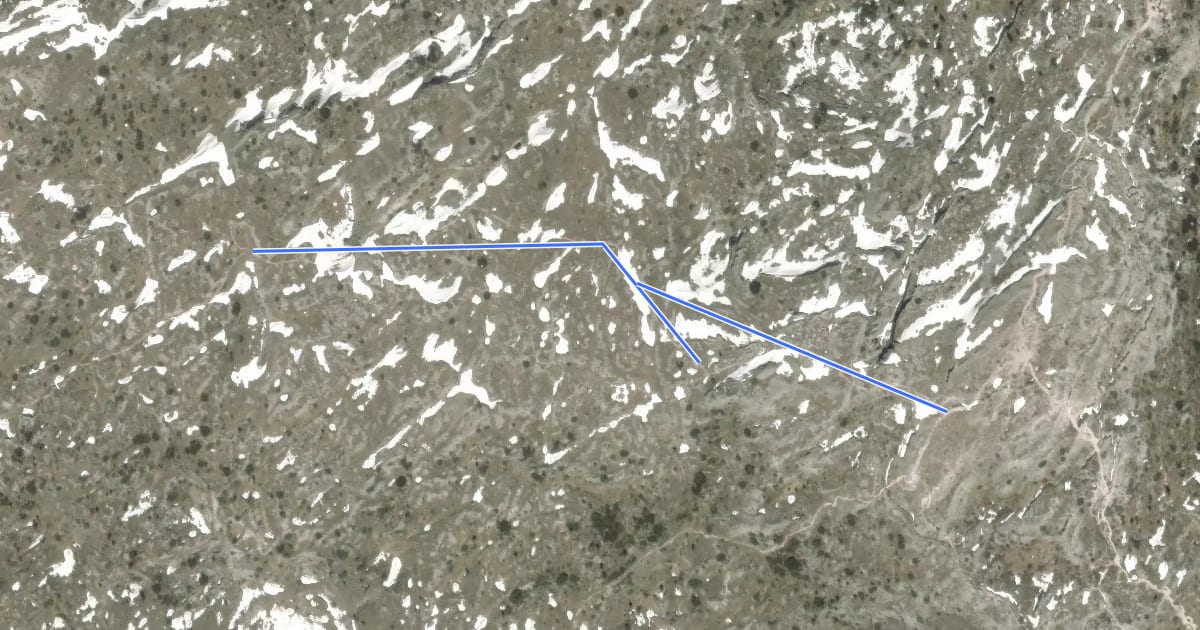 Маршрут Alta via degli Altipiani n. 11 на спутниковом снимке