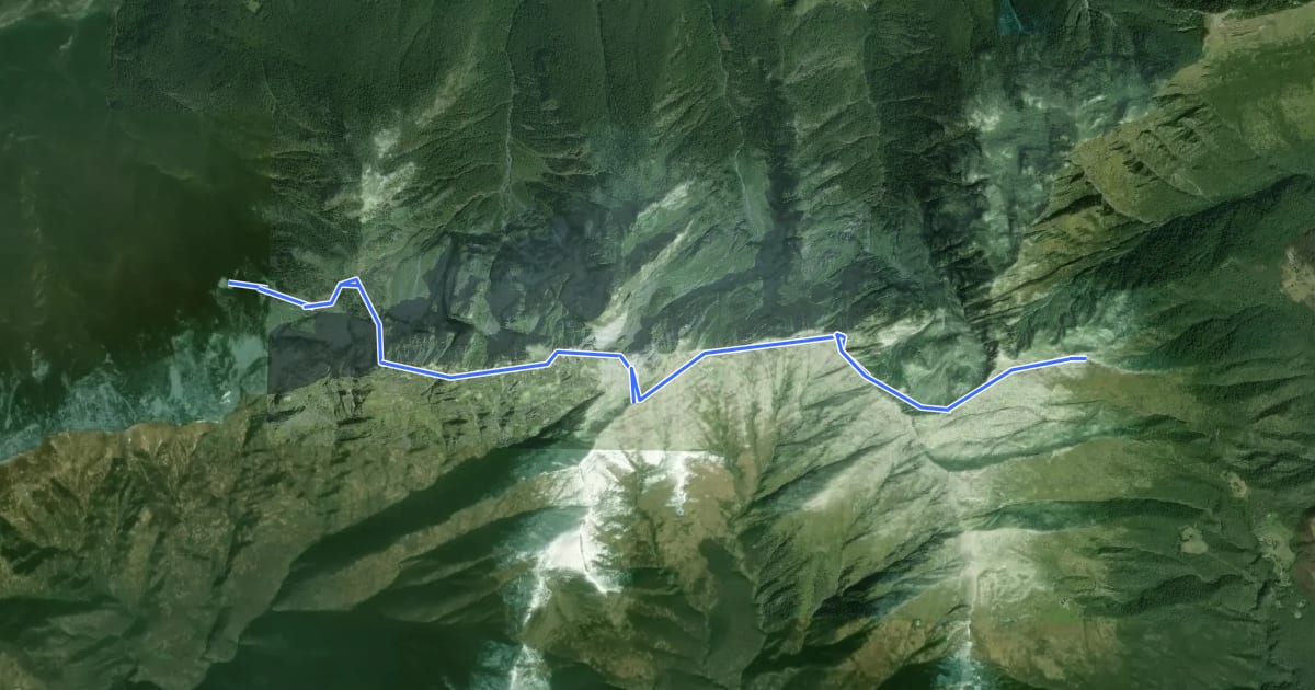 Маршрут Alta Via dei Gridoni - Tappa 2 на спутниковом снимке