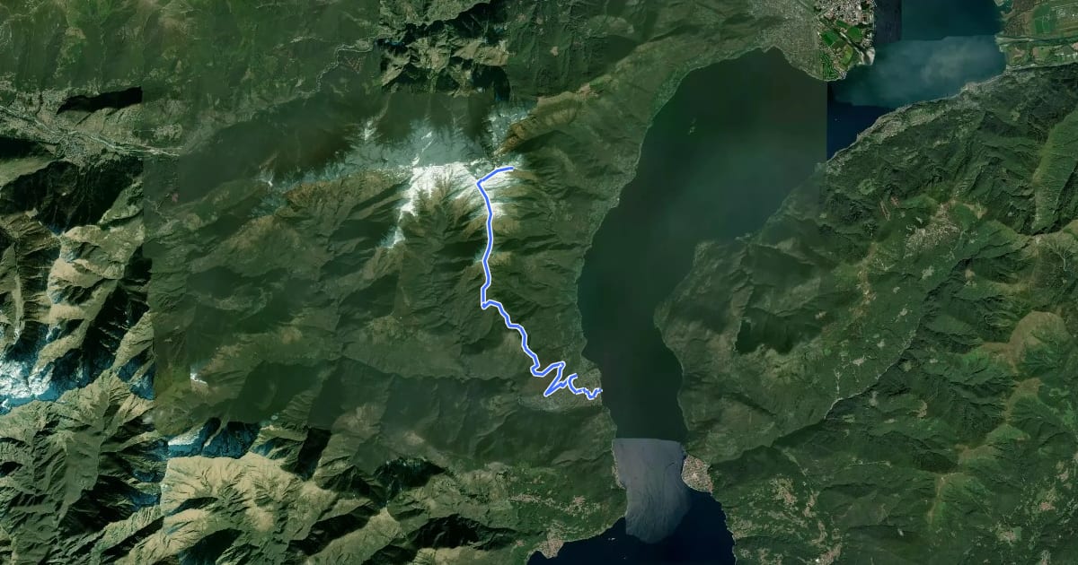 Маршрут Alta Via dei Gridoni - Tappa 3 на спутниковом снимке