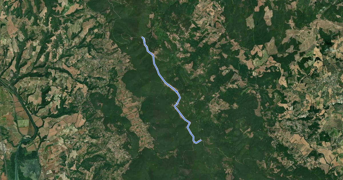 Маршрут Alta Via dei Monti Amerini на спутниковом снимке