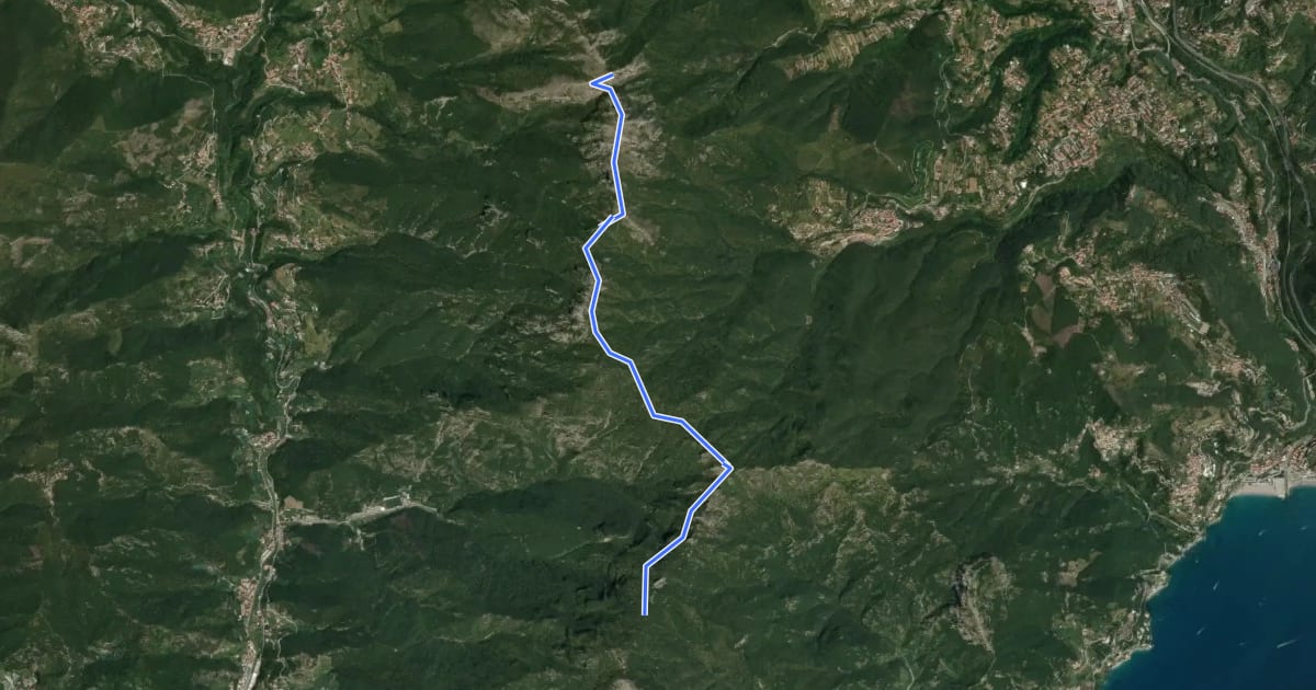 Маршрут Alta Via dei Monti Lattari - 02 на спутниковом снимке