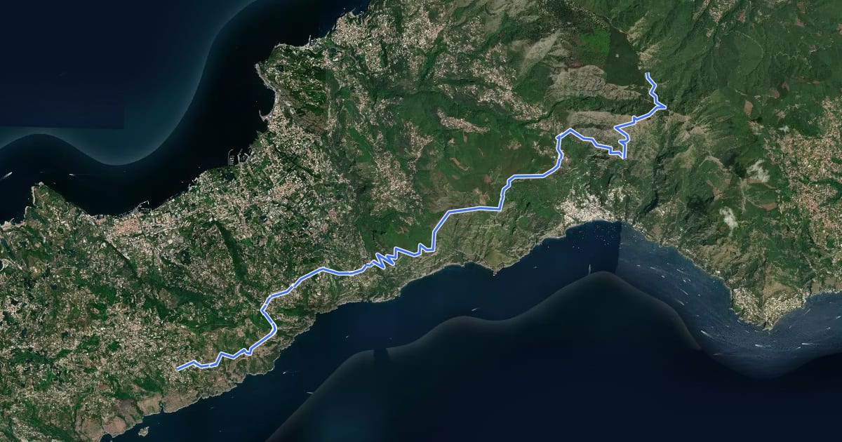 Маршрут Alta Via dei Monti Lattari - 07 на спутниковом снимке