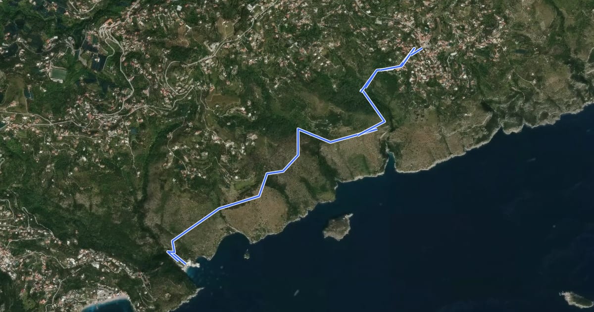 Маршрут Alta Via dei Monti Lattari - 08 на спутниковом снимке