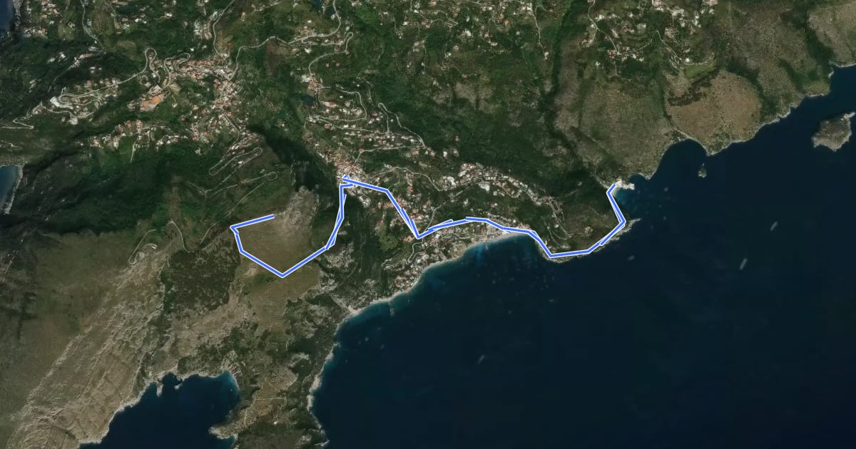 Маршрут Alta Via dei Monti Lattari - 09 на спутниковом снимке