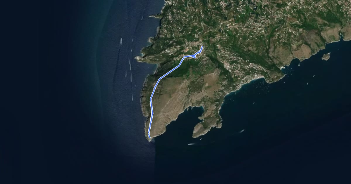 Маршрут Alta Via dei Monti Lattari - 11 на спутниковом снимке