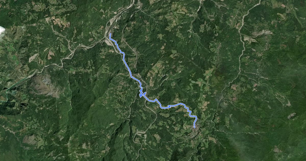 Маршрут Alta Via dei Parchi MTB - Tappa 0 на спутниковом снимке