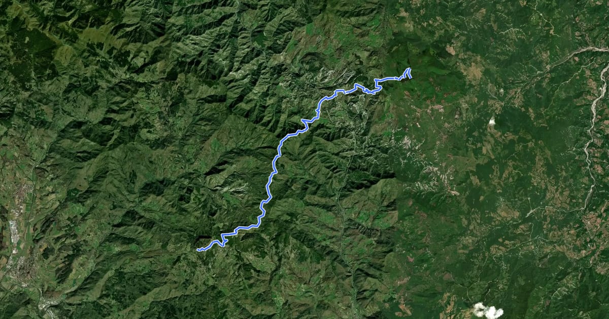Маршрут Alta Via dei Parchi MTB - Tappa 25 на спутниковом снимке