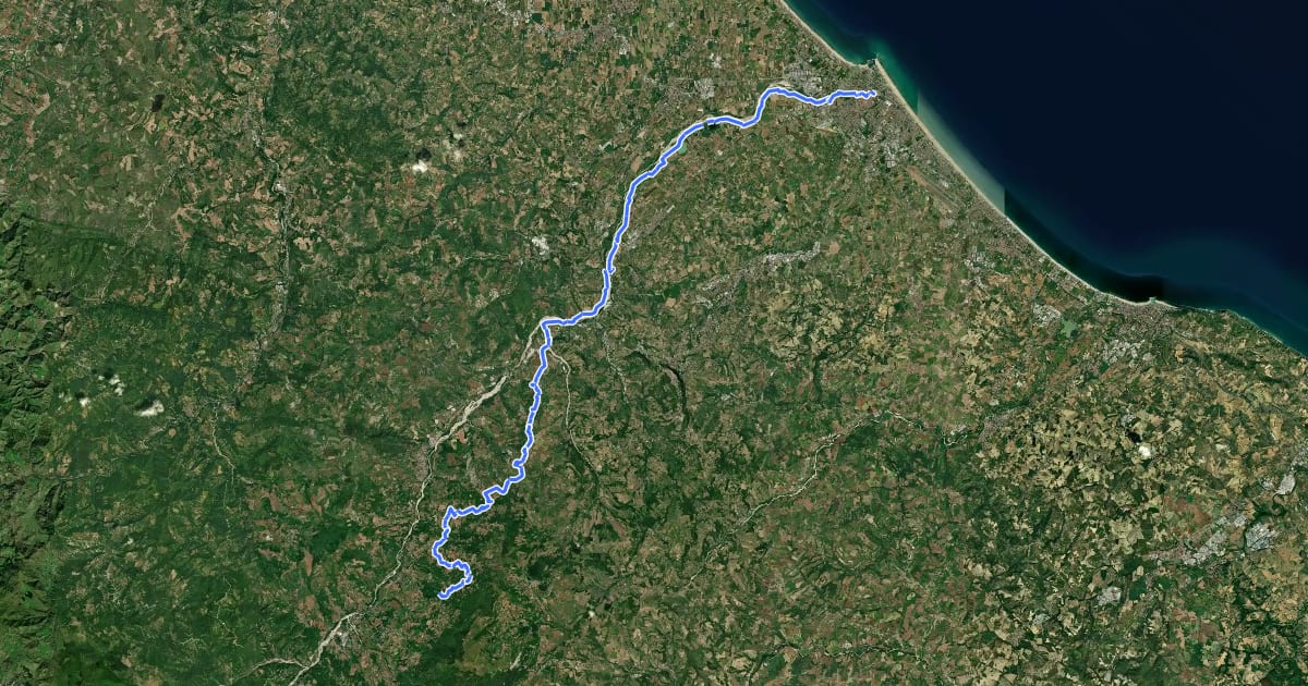 Маршрут Alta Via dei Parchi MTB - Tappa 28 на спутниковом снимке