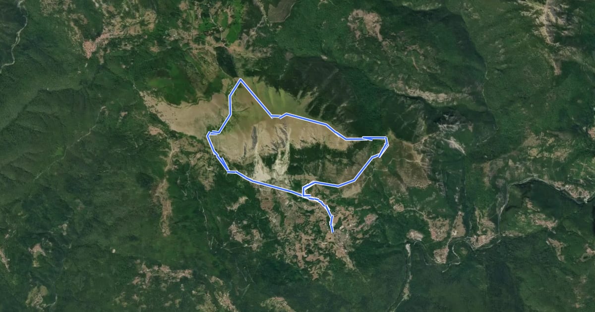Маршрут Alta Via dei Pastori на спутниковом снимке