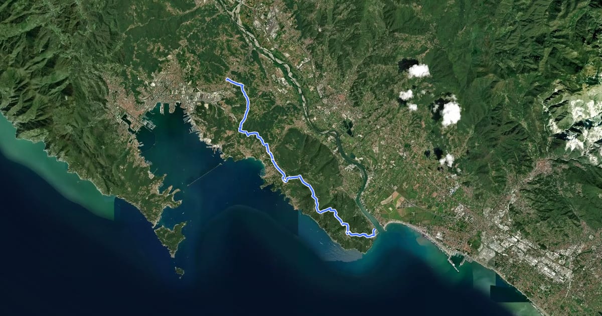 Маршрут Alta Via del Golfo: Bocca di Magra - Il Termo на спутниковом снимке