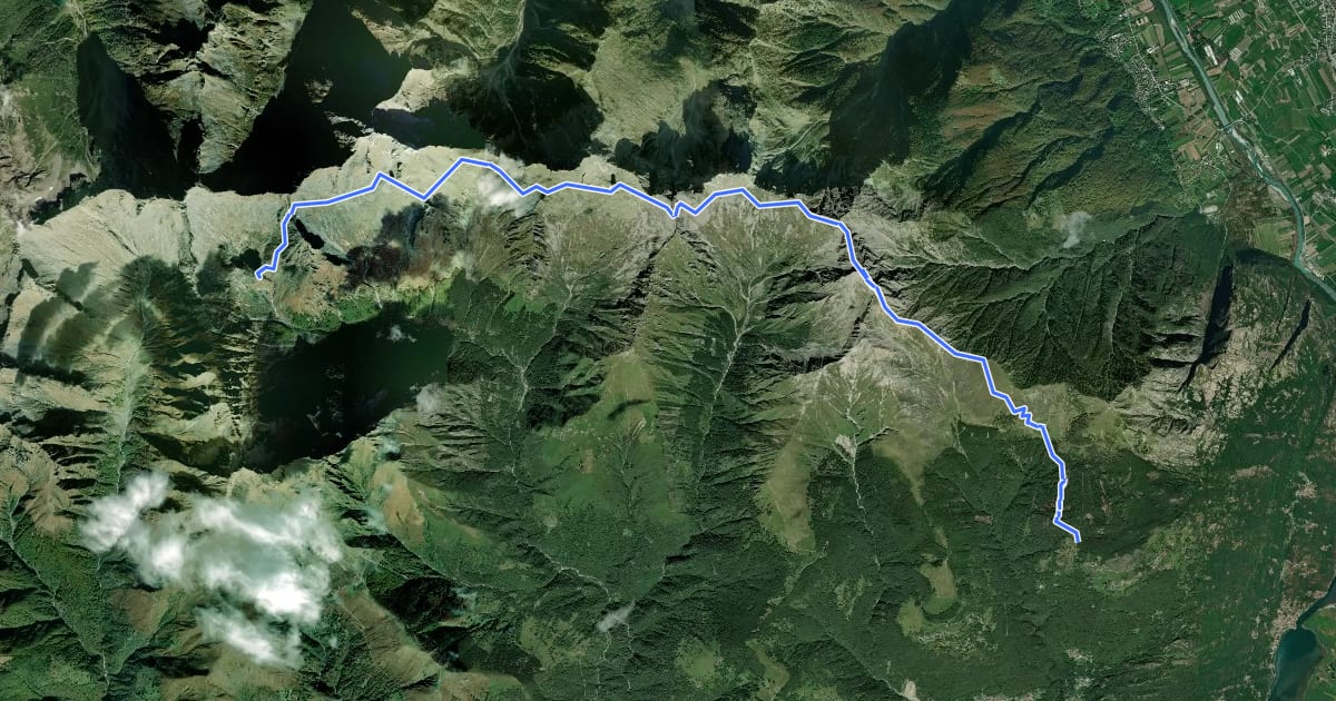 Маршрут Alta Via del Lario - Tappa 1 на спутниковом снимке