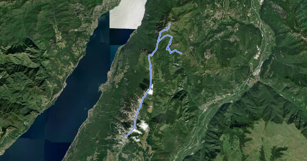 Маршрут Alta Via del Monte Baldo на спутниковом снимке