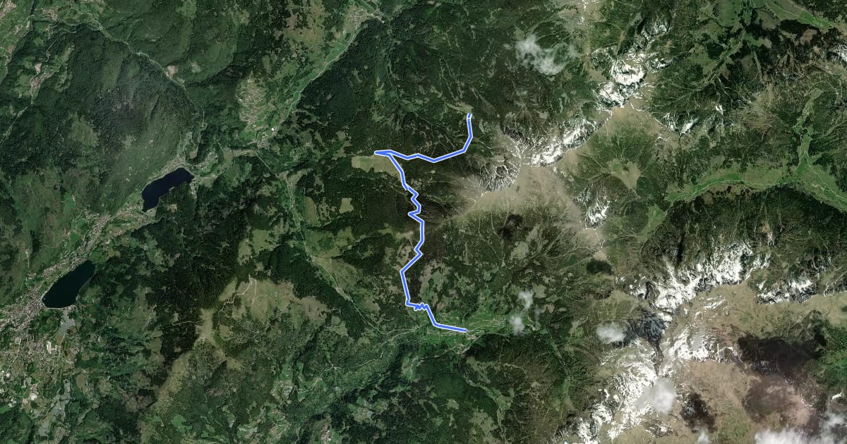 Маршрут Alta Via del Porfido - Tappa 1 на спутниковом снимке