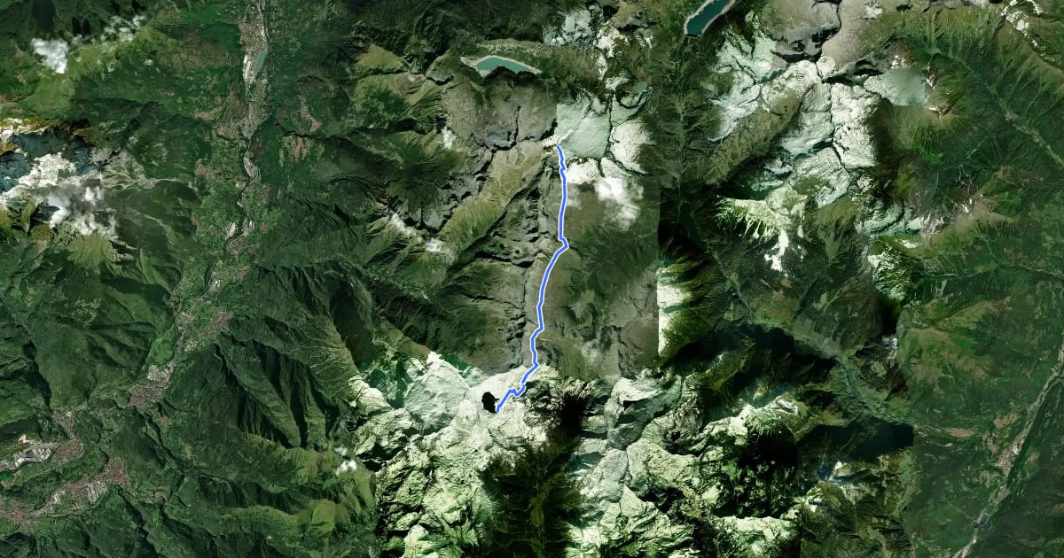 Маршрут Alta Via dell'Adamello-Tappa 3 (Tita Secchi-Maria e Franco) на спутниковом снимке