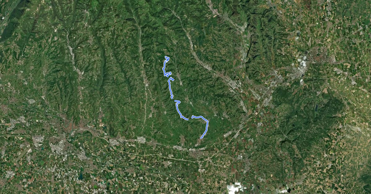 Маршрут Alta via dell'Alpone на спутниковом снимке