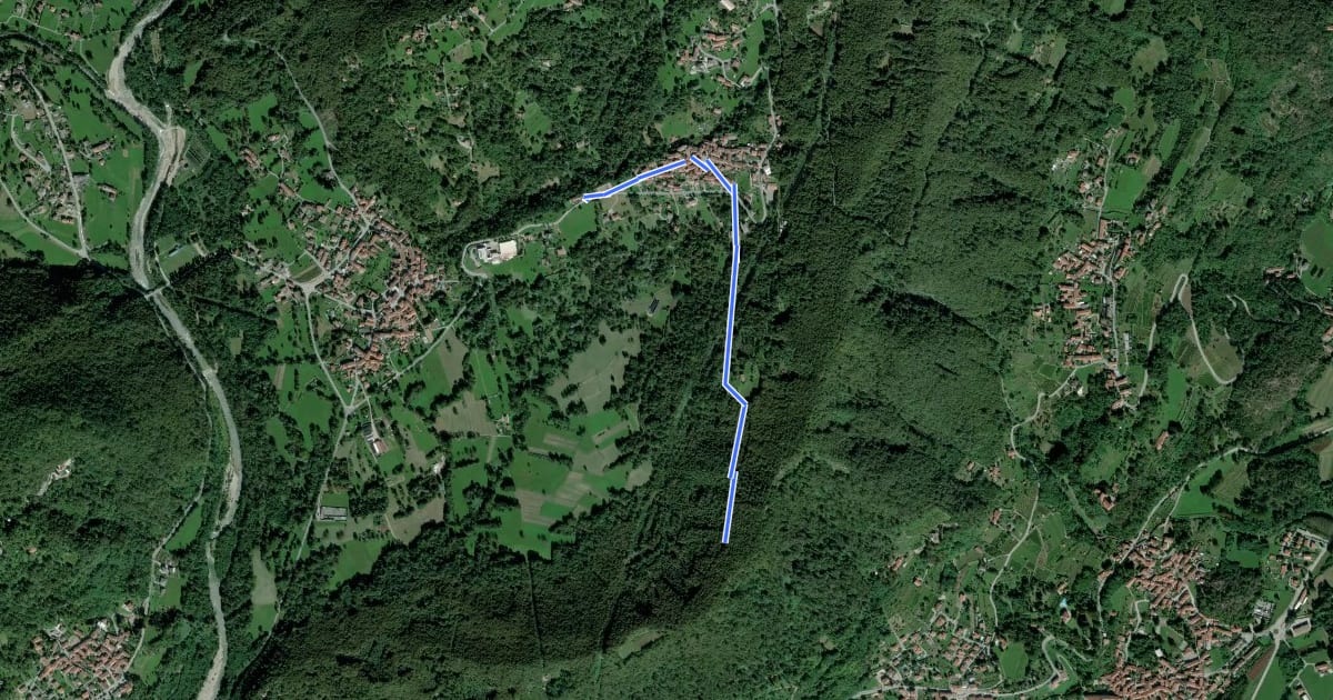 Маршрут Alta Via dell’Anfiteatro Morenico di Ivrea - Itinerario di Collegamento di Lugnacco на спутниковом снимке