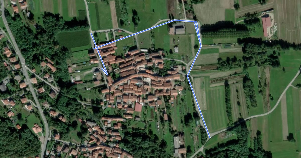 Маршрут Alta Via dell’Anfiteatro Morenico di Ivrea - Itinerario di Collegamento di Villate на спутниковом снимке