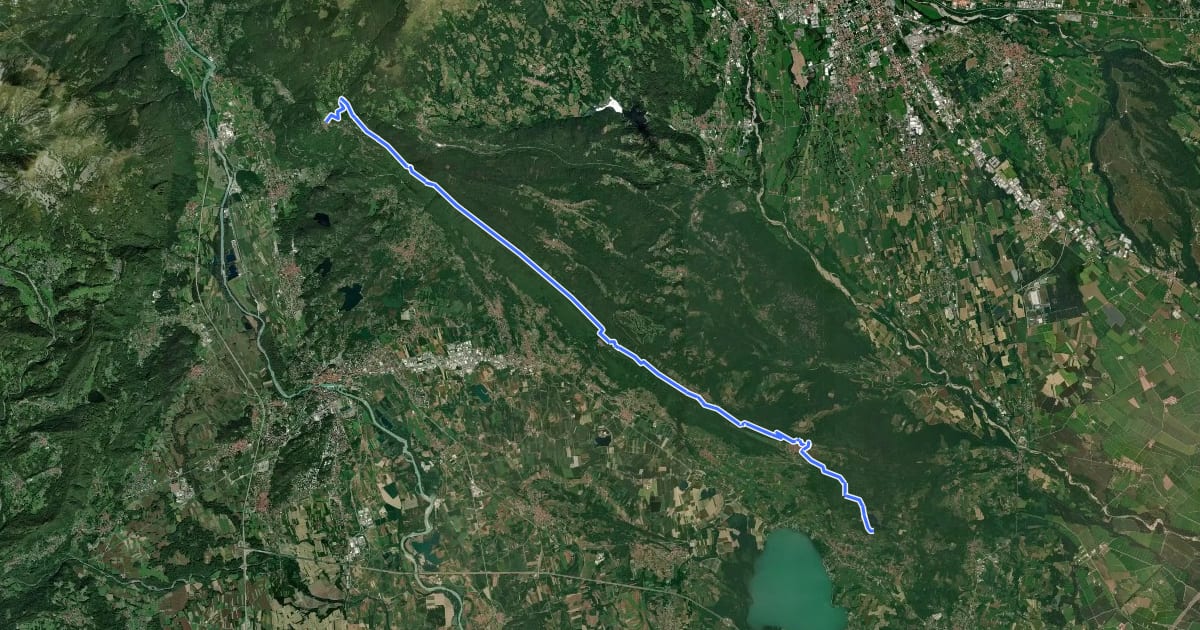 Маршрут Alta Via dell'Anfiteatro Morenico di Ivrea Tappa 1 на спутниковом снимке
