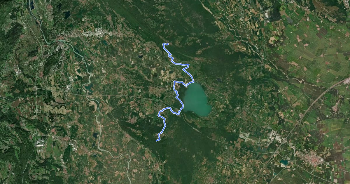 Маршрут Alta Via dell'Anfiteatro Morenico di Ivrea Tappa 1A на спутниковом снимке