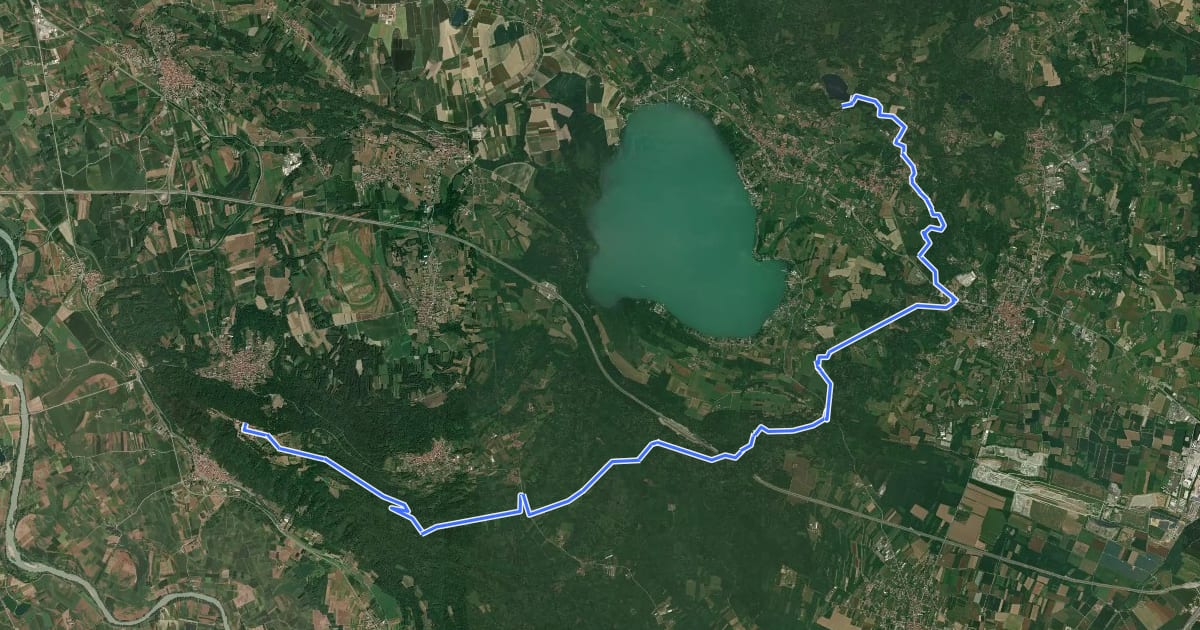 Маршрут Alta Via dell'Anfiteatro Morenico di Ivrea Tappa 2 на спутниковом снимке
