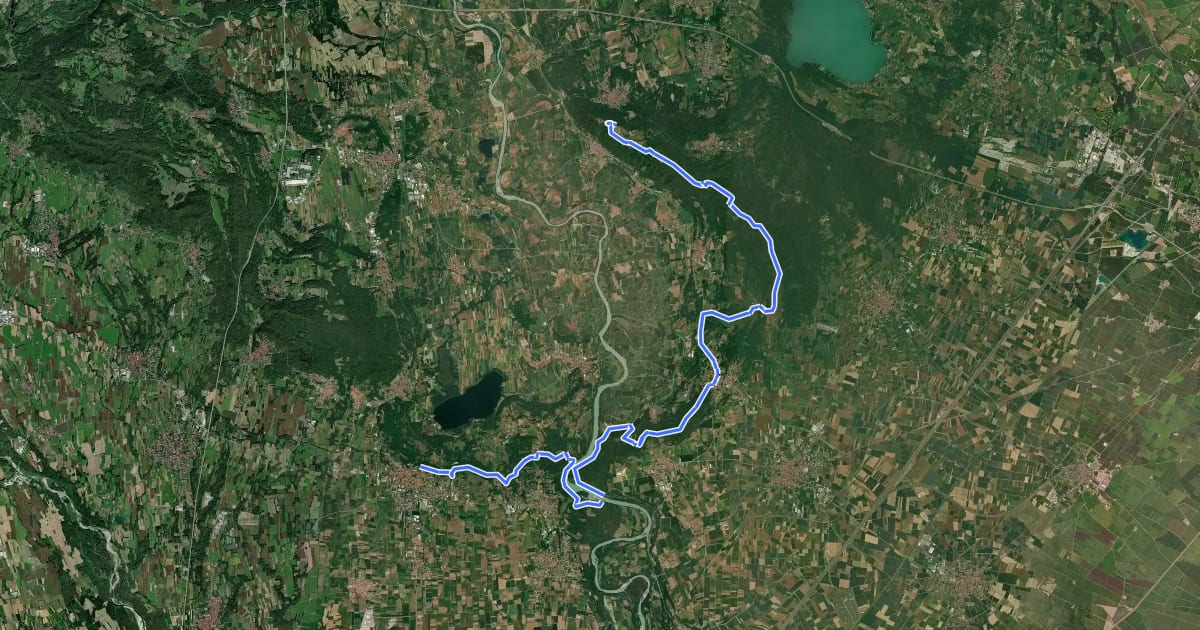 Маршрут Alta Via dell'Anfiteatro Morenico di Ivrea Tappa 3 на спутниковом снимке