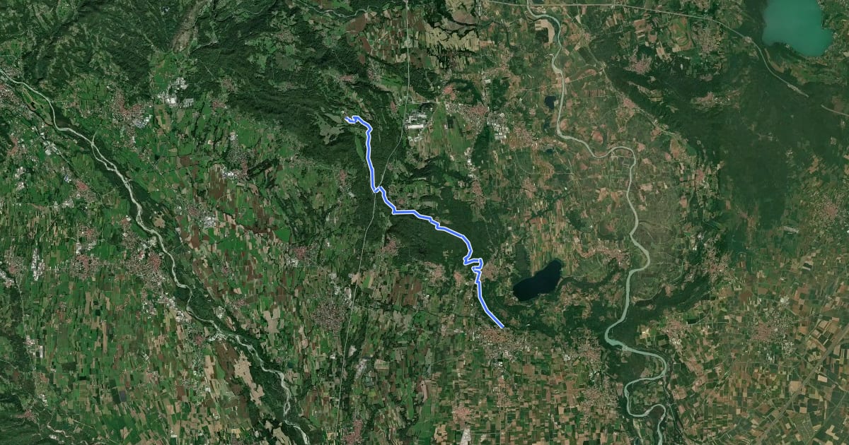 Маршрут Alta Via dell'Anfiteatro Morenico di Ivrea Tappa 4 на спутниковом снимке