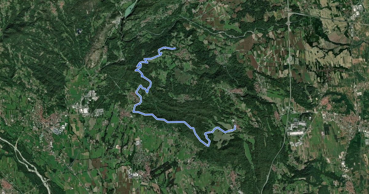 Маршрут Alta Via dell'Anfiteatro Morenico di Ivrea Tappa 5A на спутниковом снимке