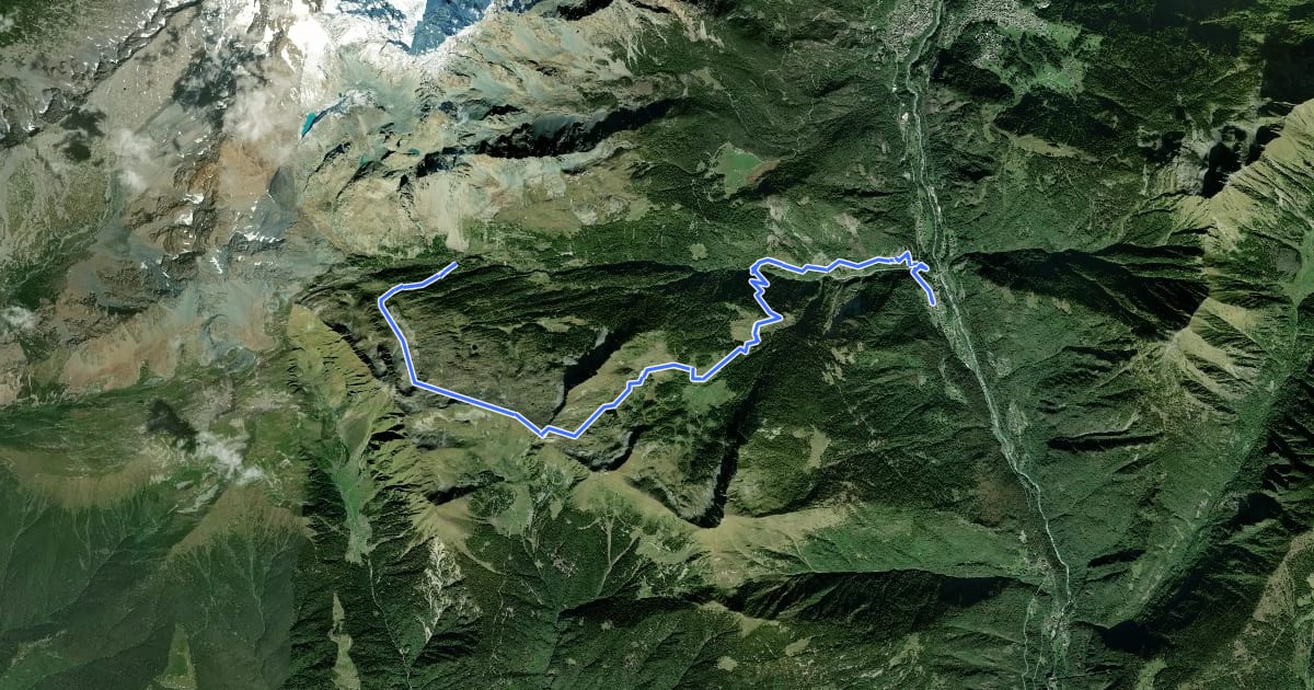 Маршрут Alta Via della Valmalenco - Tappa 1 на спутниковом снимке