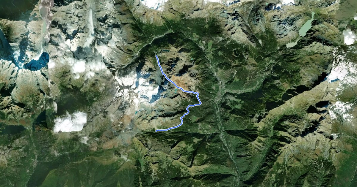 Маршрут Alta Via della Valmalenco - Tappa 2 на спутниковом снимке
