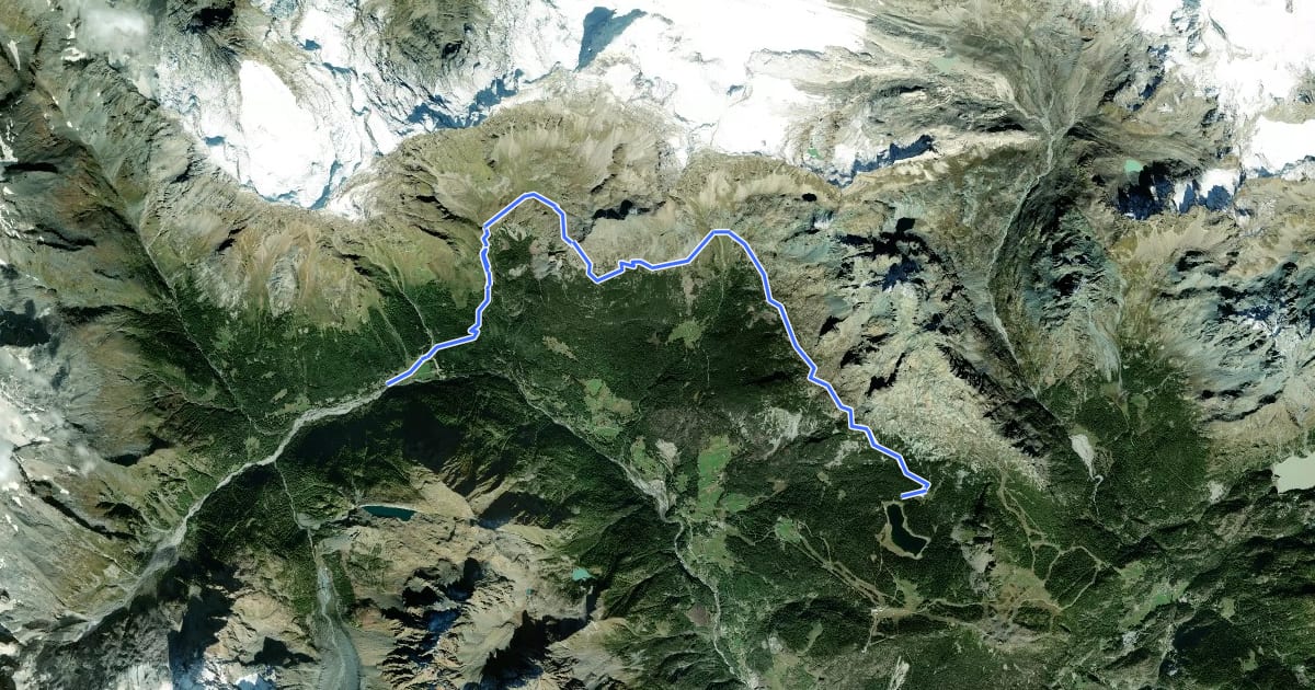 Маршрут Alta Via della Valmalenco - Tappa 4 на спутниковом снимке