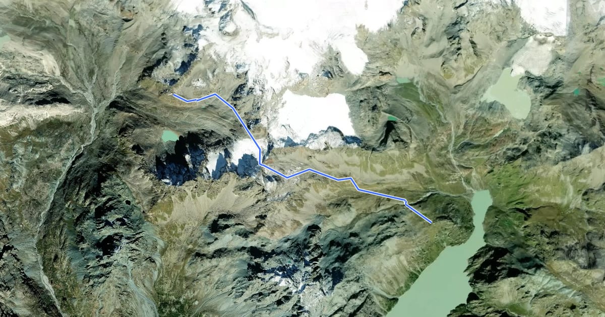 Маршрут Alta Via della Valmalenco - Tappa 6 на спутниковом снимке