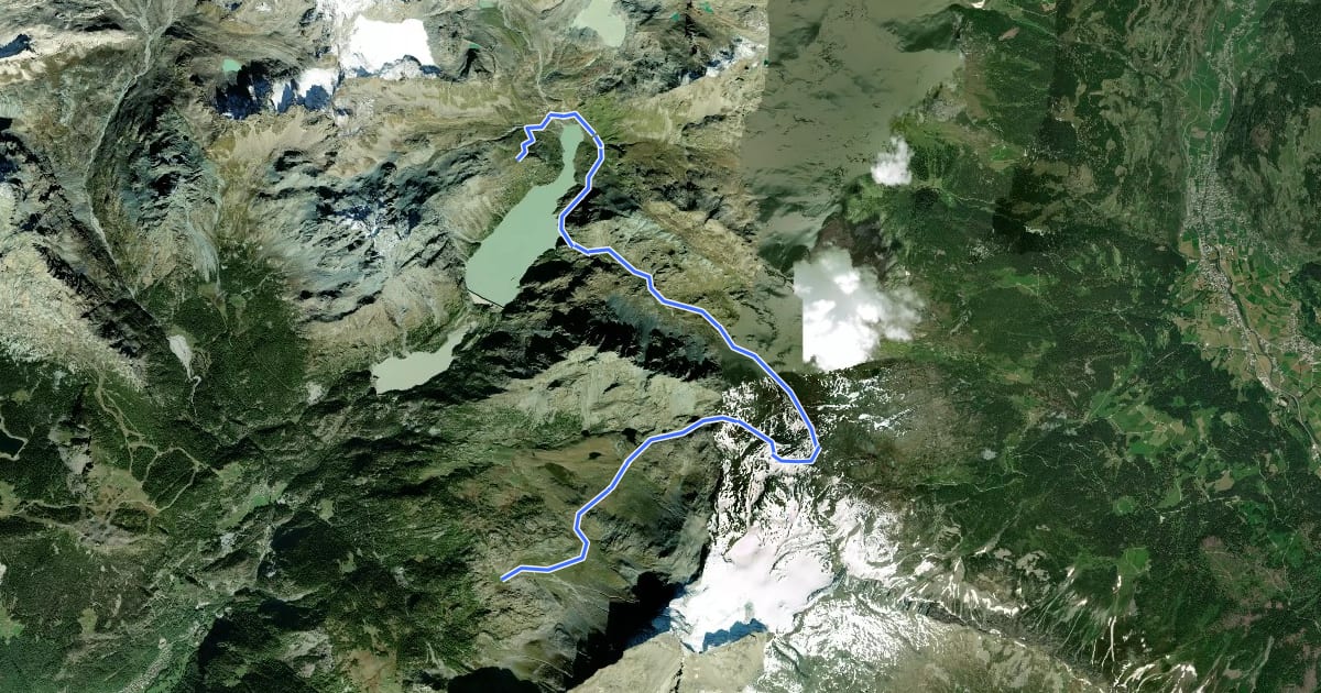 Маршрут Alta Via della Valmalenco - Tappa 7 на спутниковом снимке