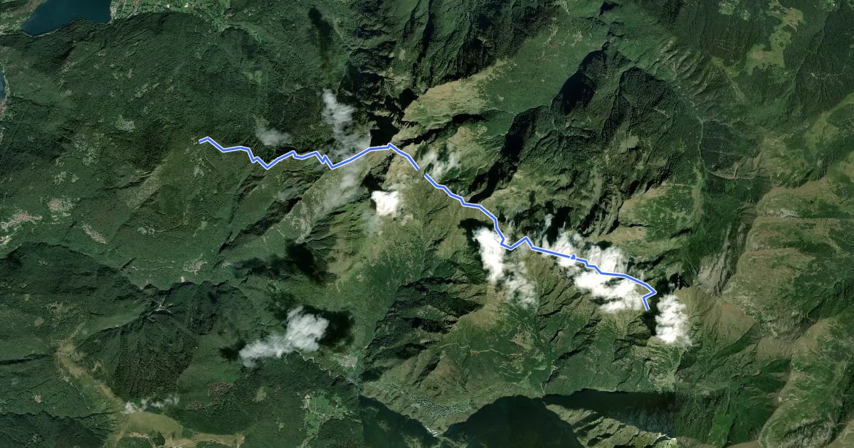 Маршрут Alta Via della Valsassina - Tappa 1 на спутниковом снимке