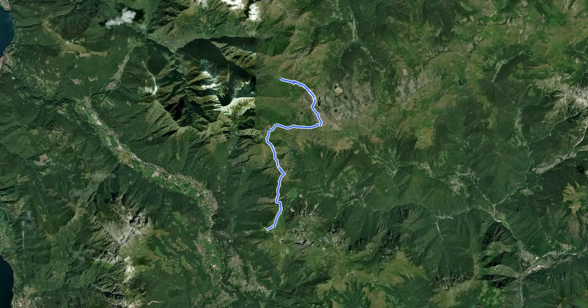 Маршрут Alta Via della Valsassina - Tappa 3 на спутниковом снимке