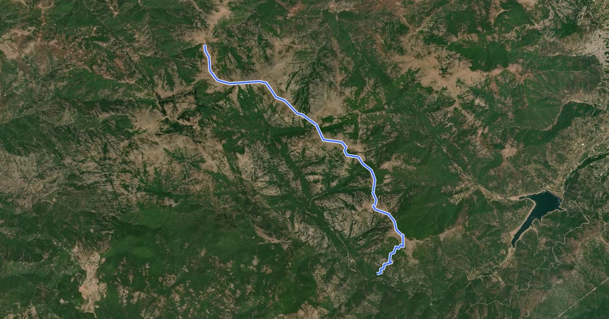 Маршрут Alta Via Est del Linas на спутниковом снимке