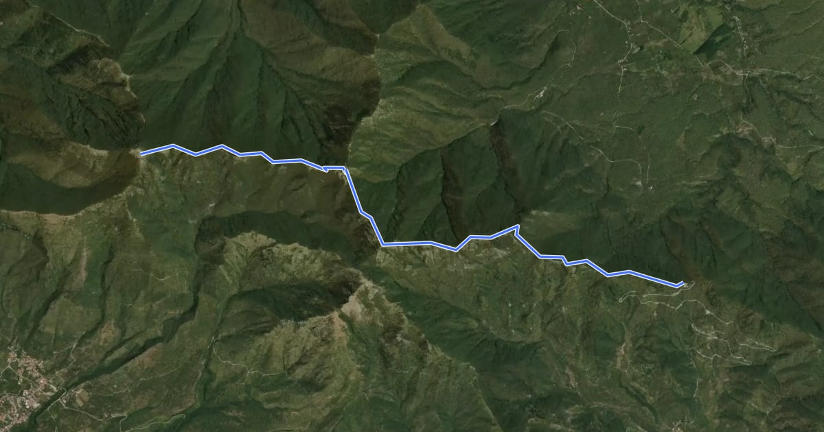 Маршрут Alta via Monti Picentini Occidentali на спутниковом снимке