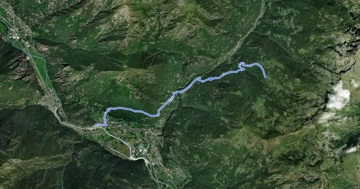 Маршрут Alta Via n. 1 della Valle d'Aosta - Tappa 1 на спутниковом снимке