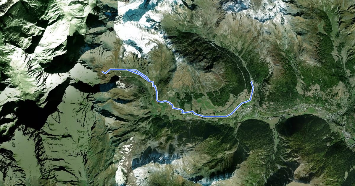 Маршрут Alta Via n. 1 della Valle d'Aosta - Tappa 15 на спутниковом снимке
