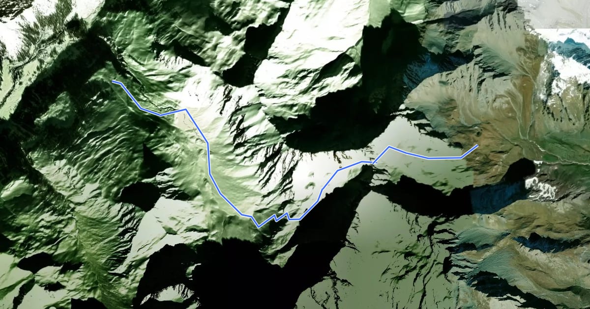 Маршрут Alta Via n. 1 della Valle d'Aosta - Tappa 16 на спутниковом снимке