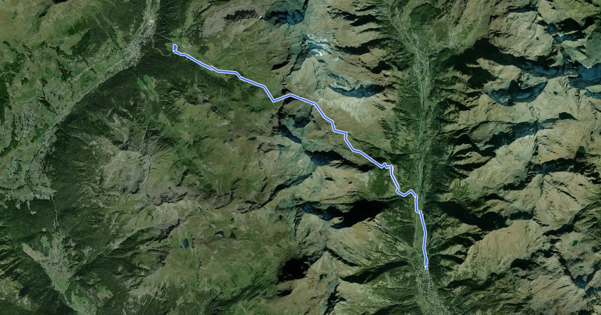 Маршрут Alta Via n. 1 della Valle d'Aosta - Tappa 6 на спутниковом снимке