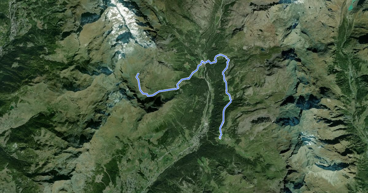 Маршрут Alta Via n. 1 della Valle d'Aosta - Tappa 7 на спутниковом снимке