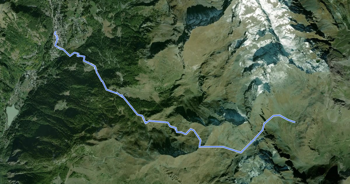 Маршрут Alta Via n. 1 della Valle d'Aosta - Tappa 8 на спутниковом снимке