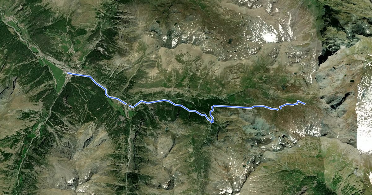 Маршрут Alta Via n. 2 della Valle d'Aosta - Tappa 10 на спутниковом снимке